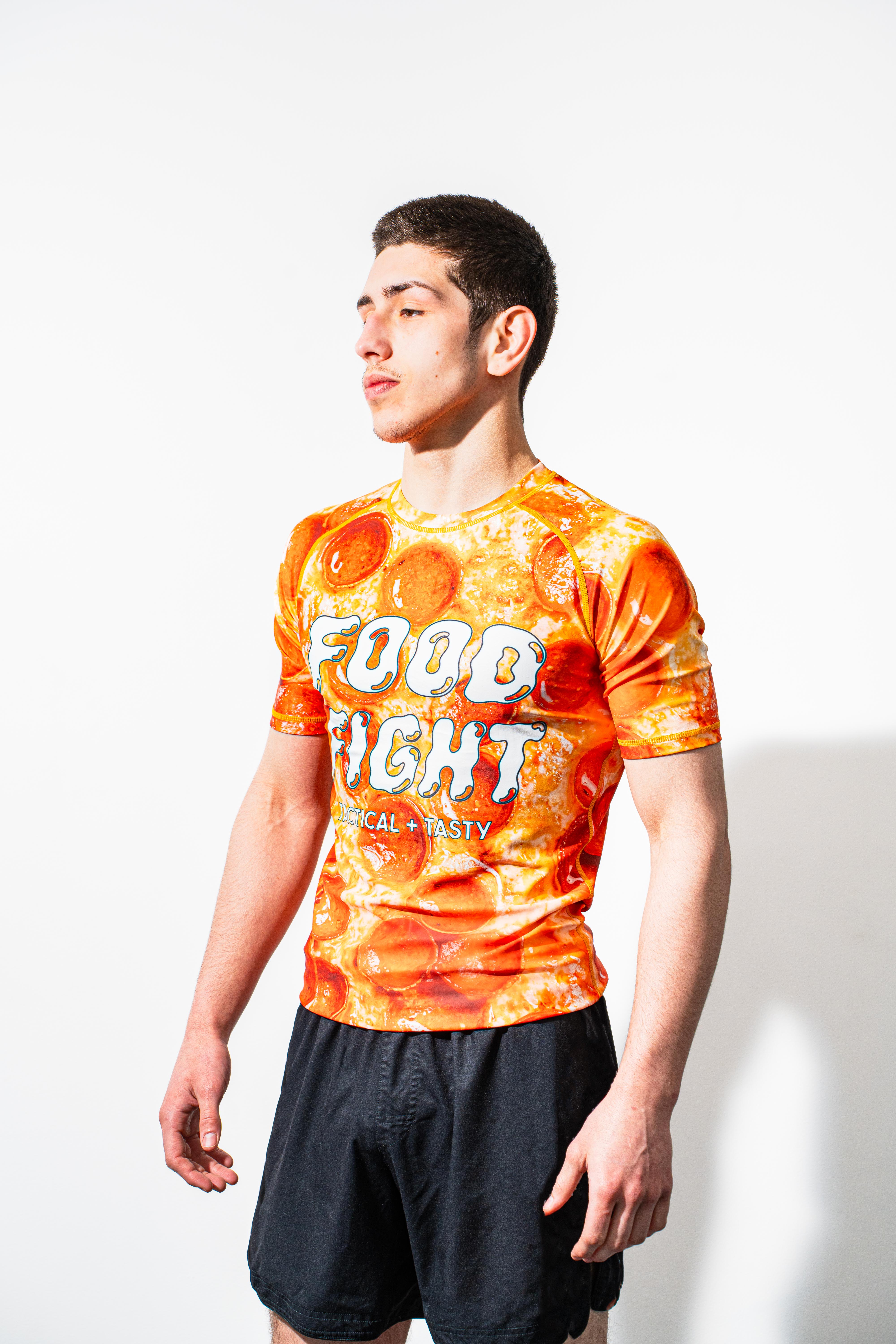 Adult Pizza Short Sleeve Rash Guard