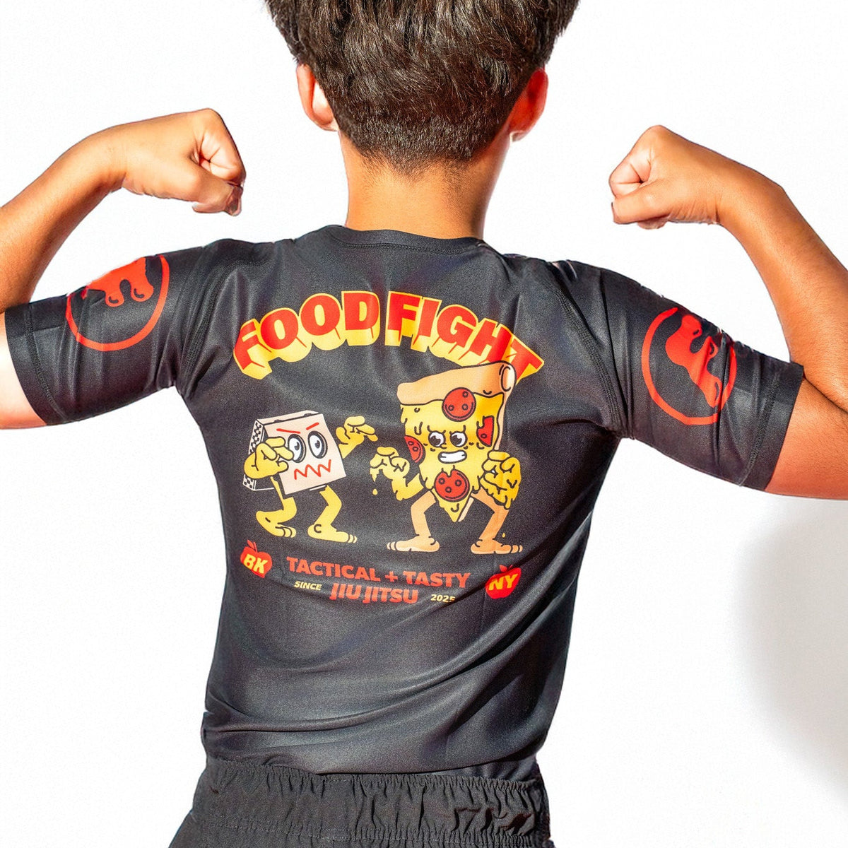 Kids Grappling Pizza Short Sleeve Rash Guard
