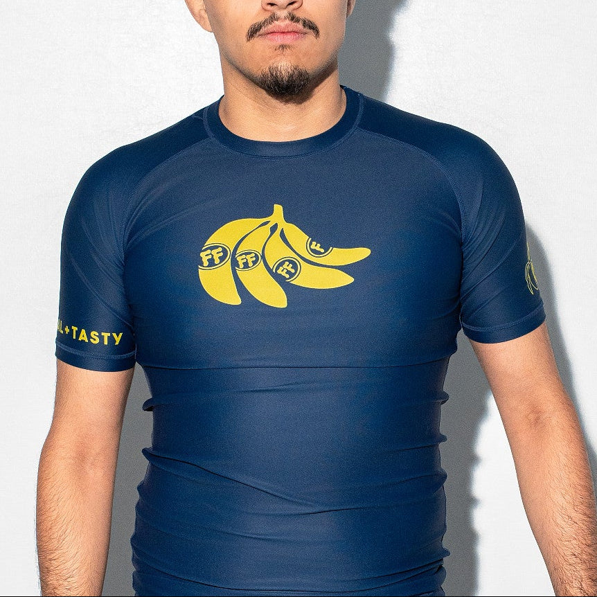 Adult Blue Banana Short Sleeve Rash Guard