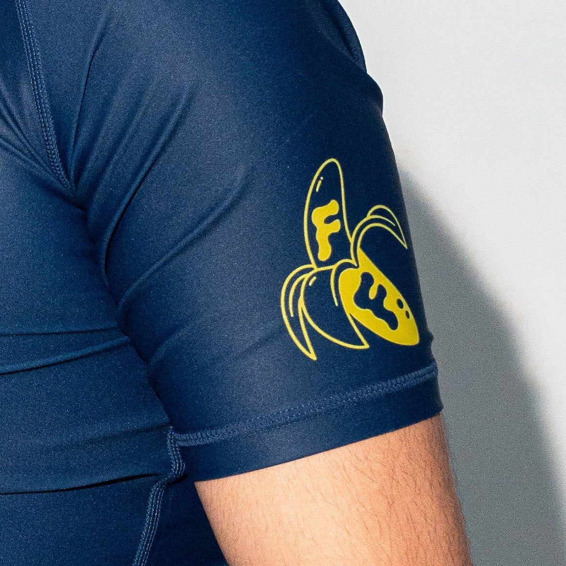 Adult Blue Banana Short Sleeve Rash Guard