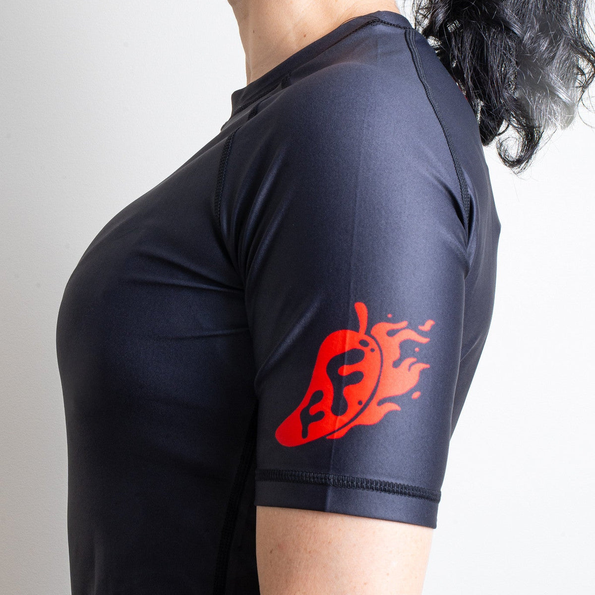 Adult Black Chili Short Sleeve Rash Guard