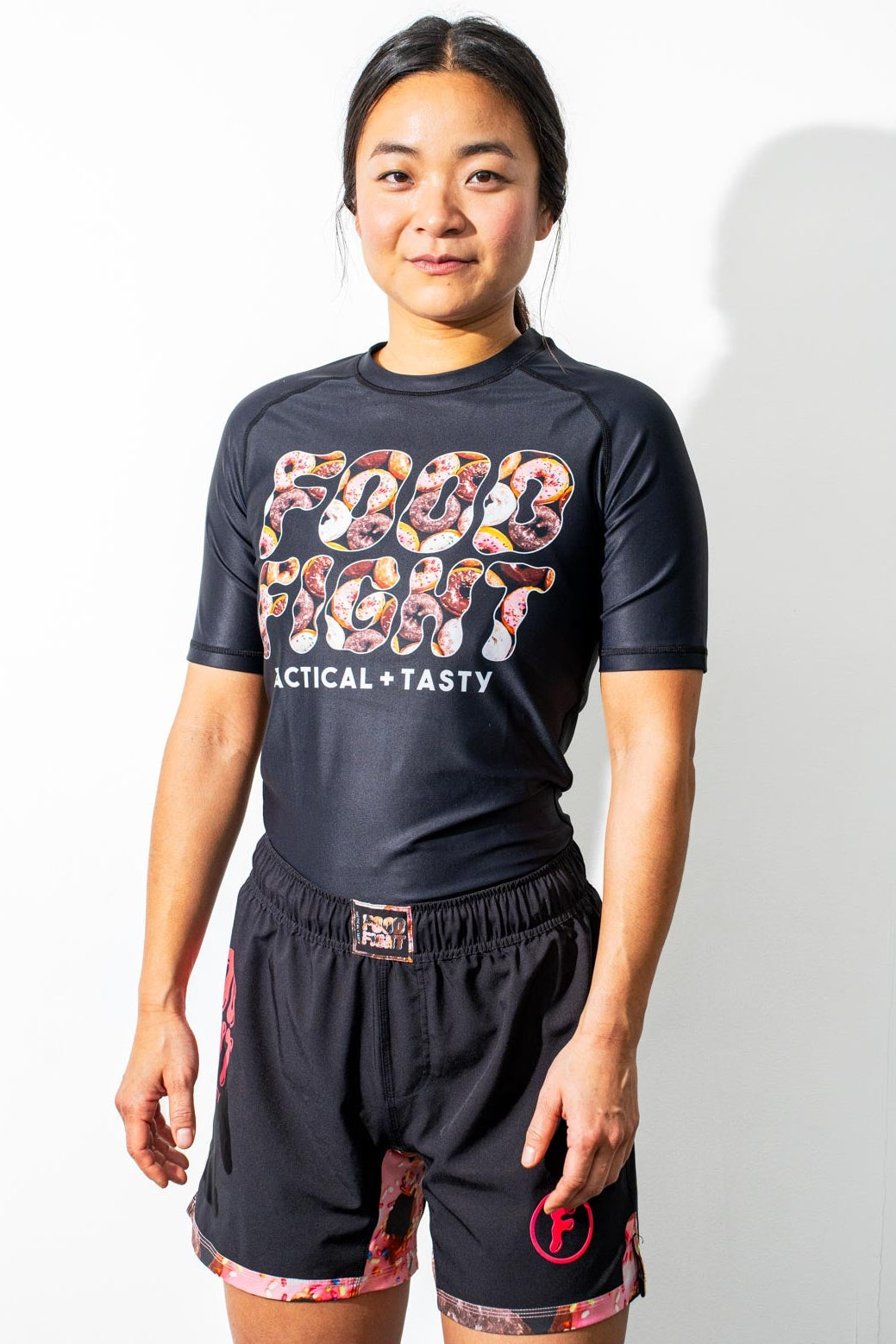 Adult Donuts Midnight Snack Short Sleeve Rash Guard