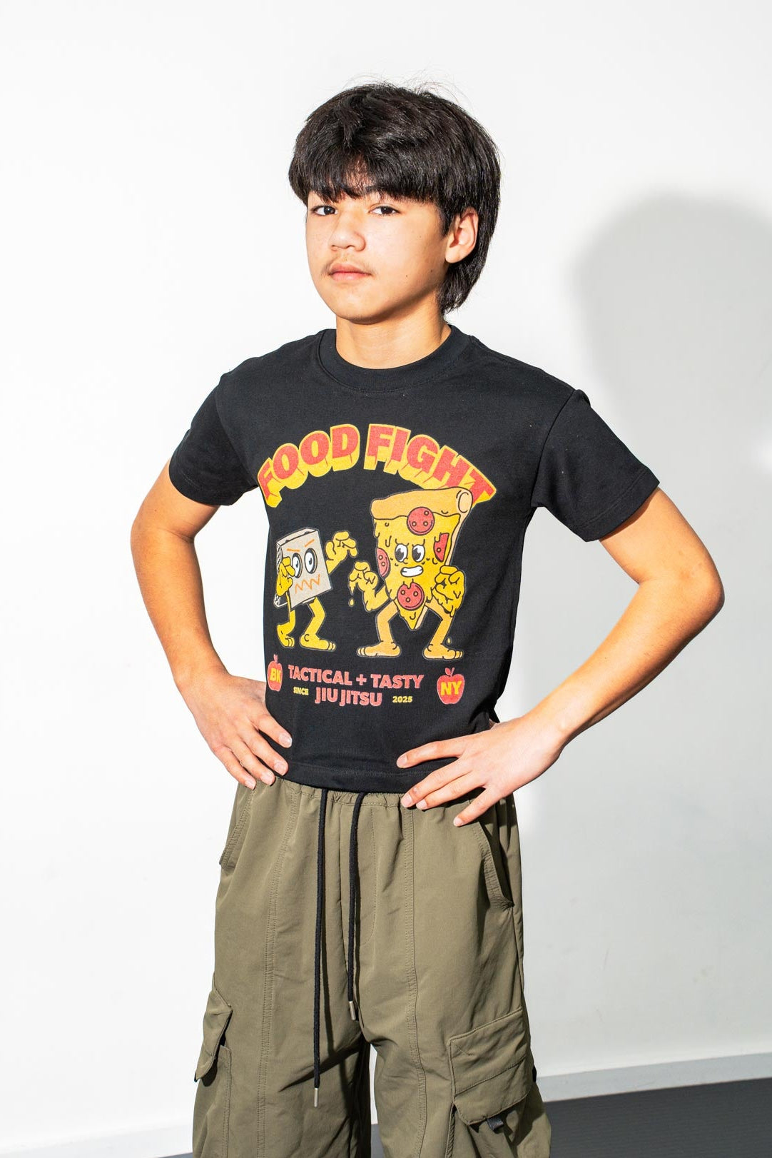 Kids Grappling Pizza Cotton Tee