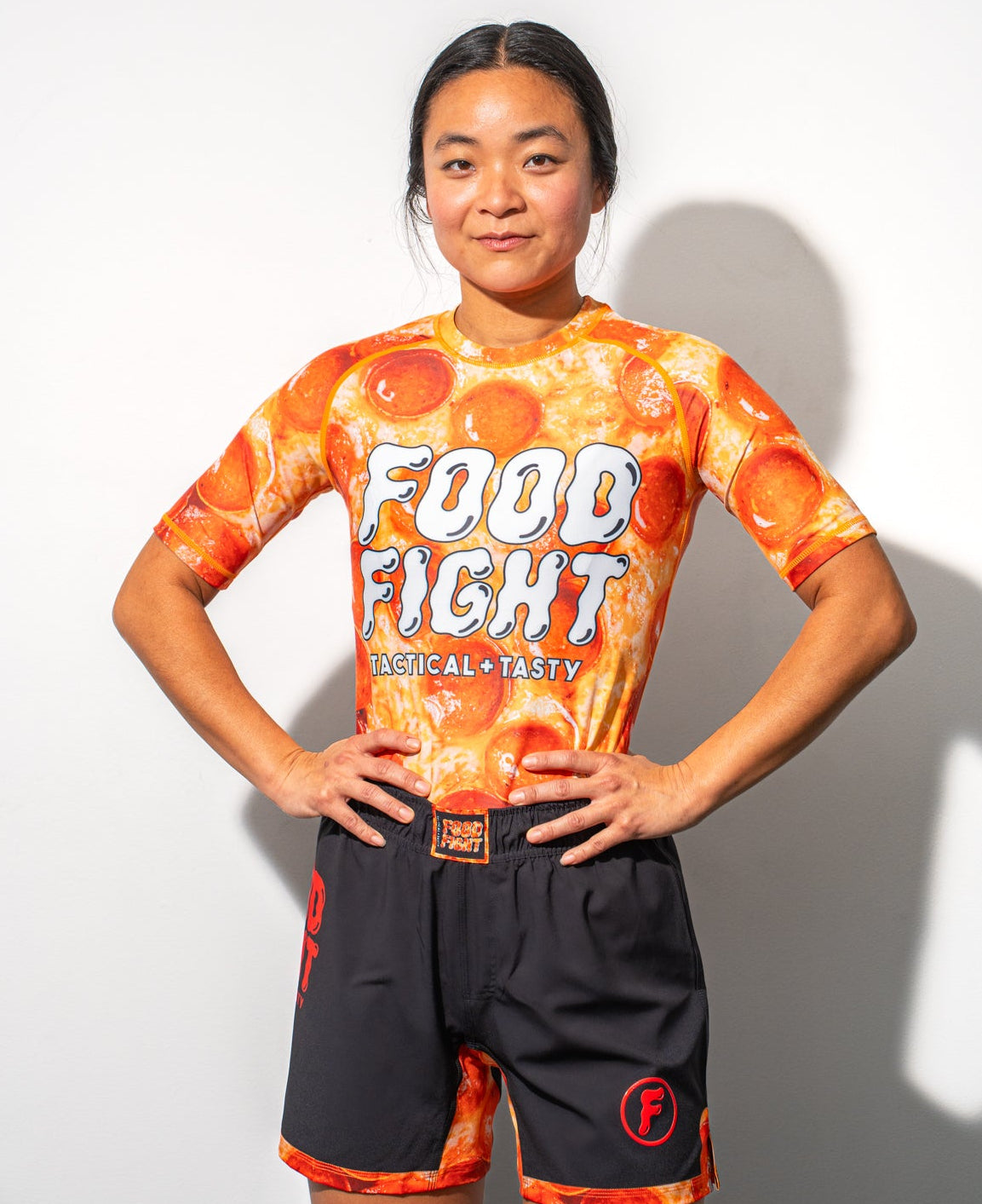 Adult Pizza Short Sleeve Rash Guard