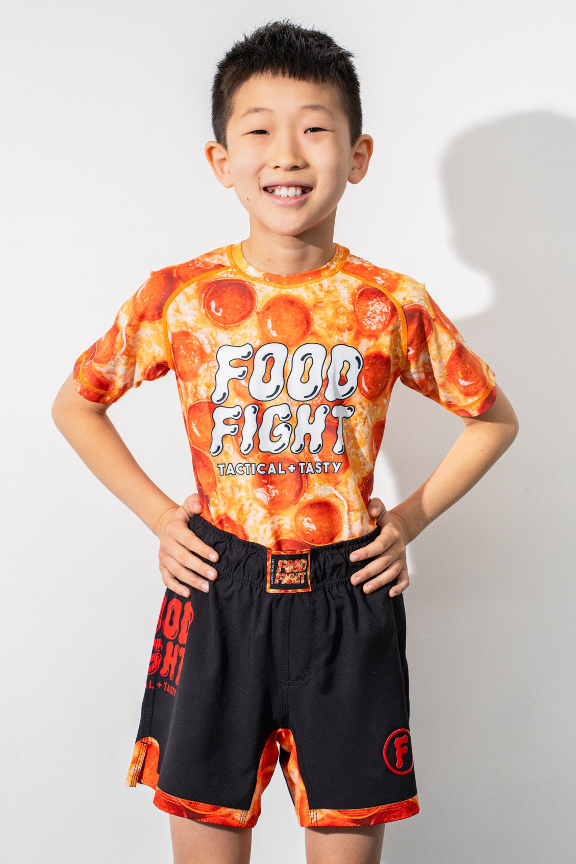 Kids Pizza Short Sleeve Rash Guard