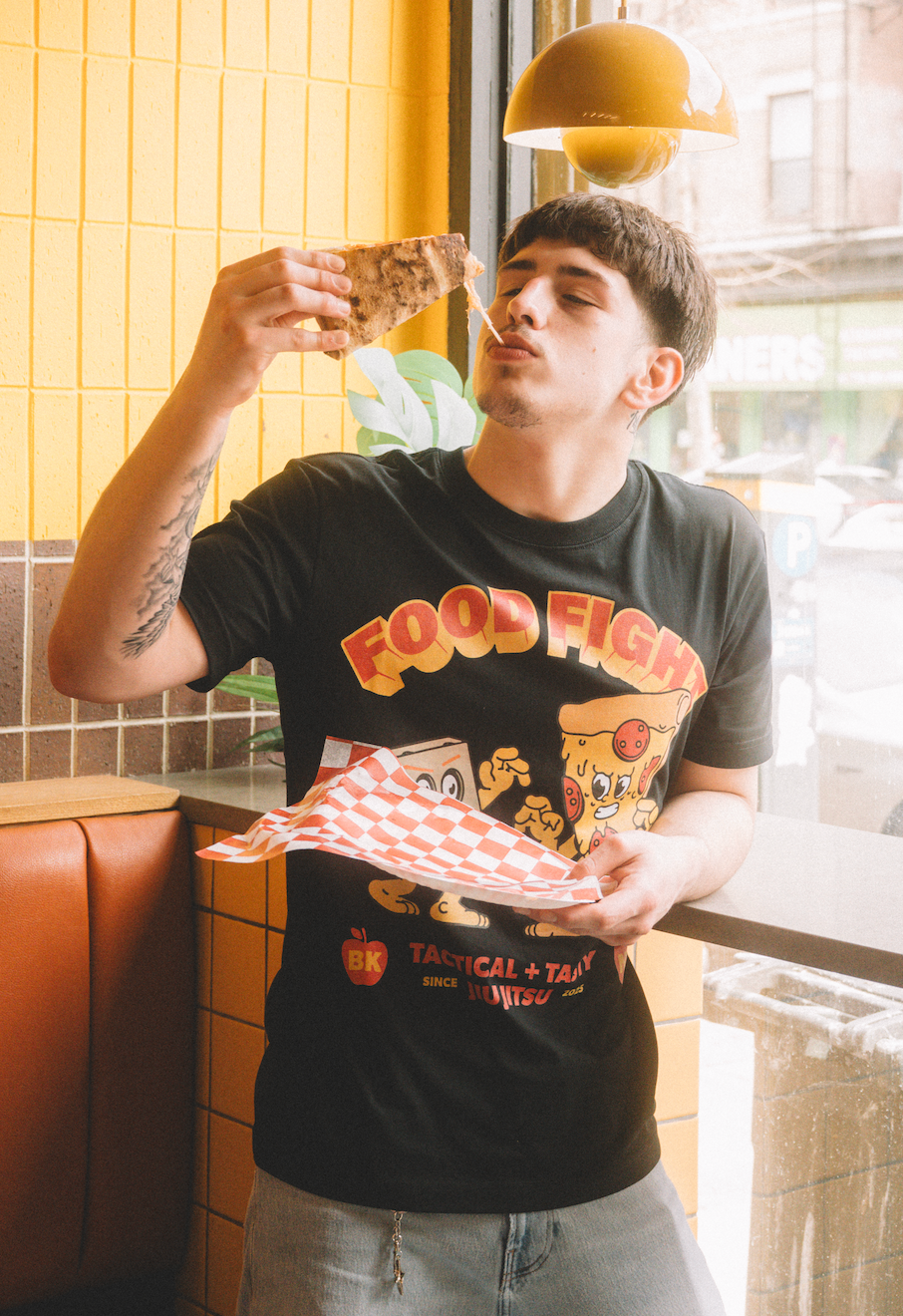 Adult Grappling Pizza Cotton Tee