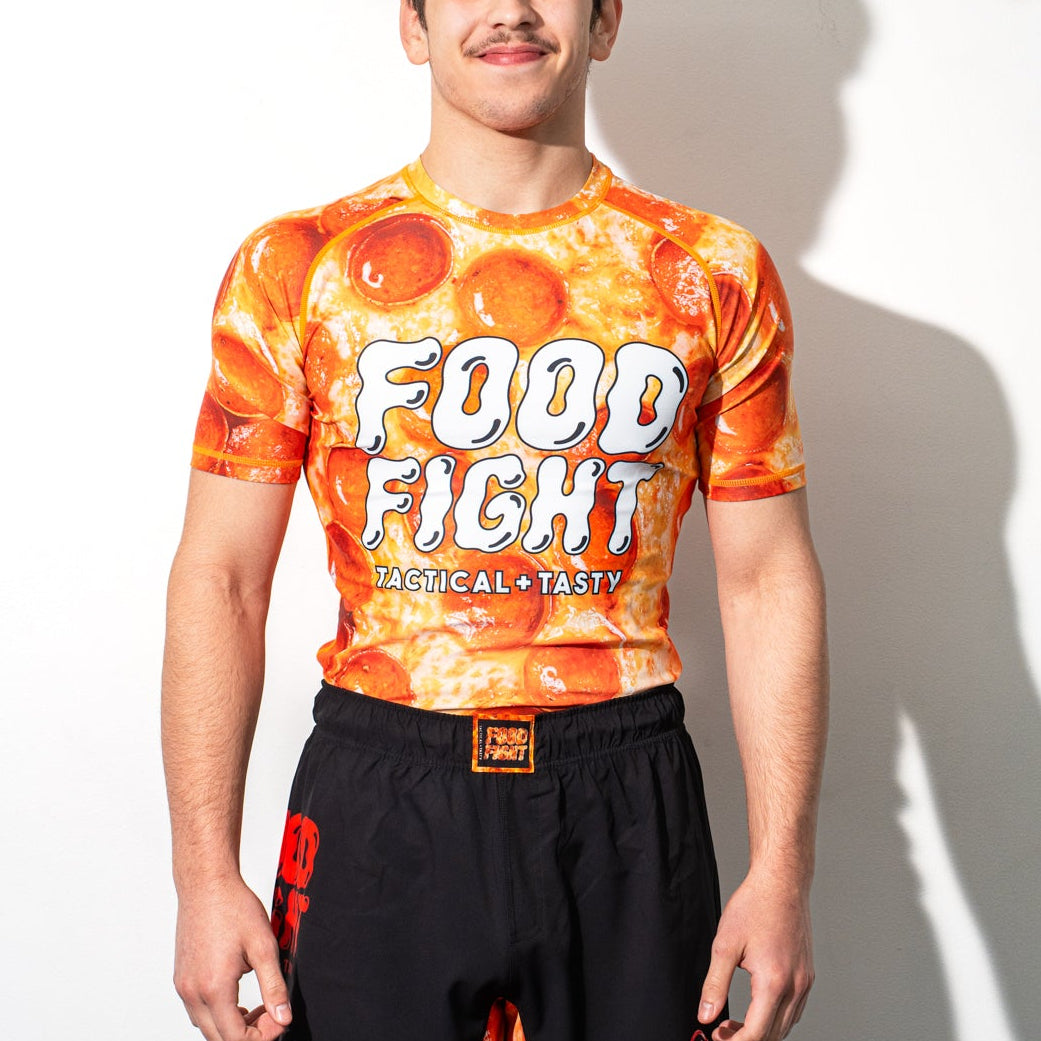 Adult Pizza Short Sleeve Rash Guard