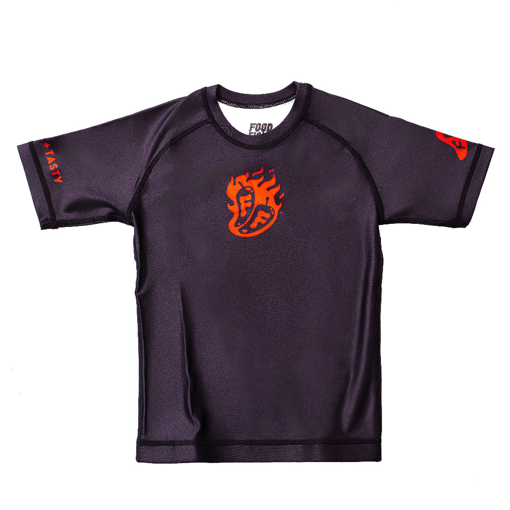 Kids Black Chili Short Sleeve Rash Guard