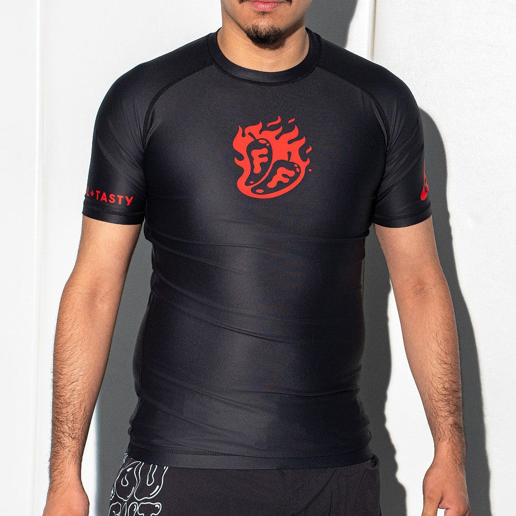Adult Black Chili Short Sleeve Rash Guard