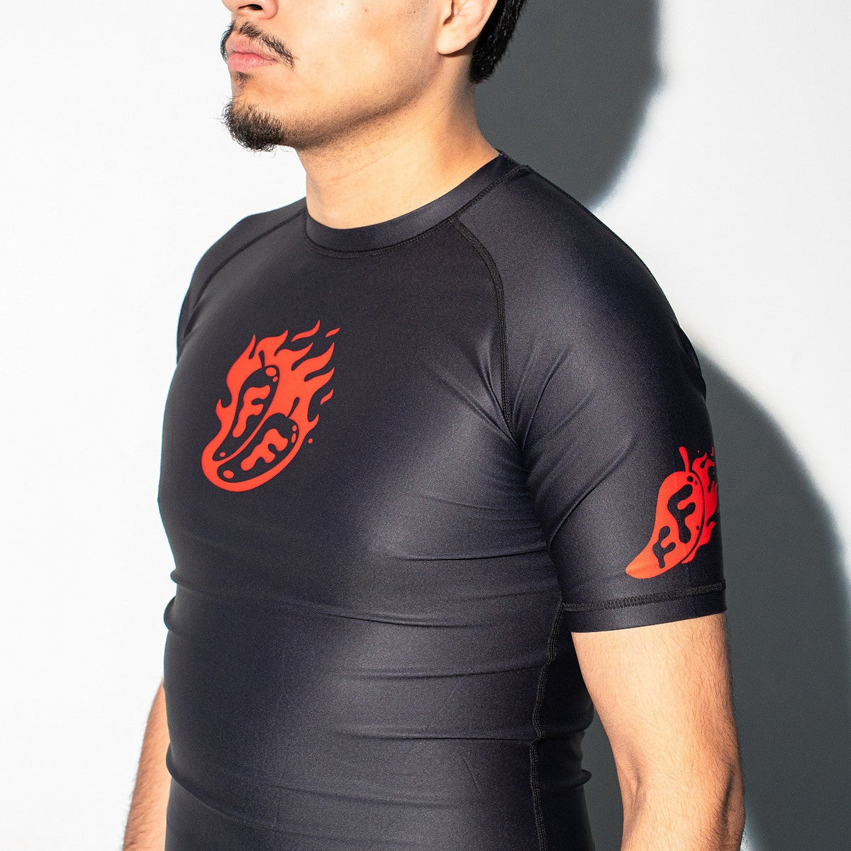 Adult Black Chili Short Sleeve Rash Guard