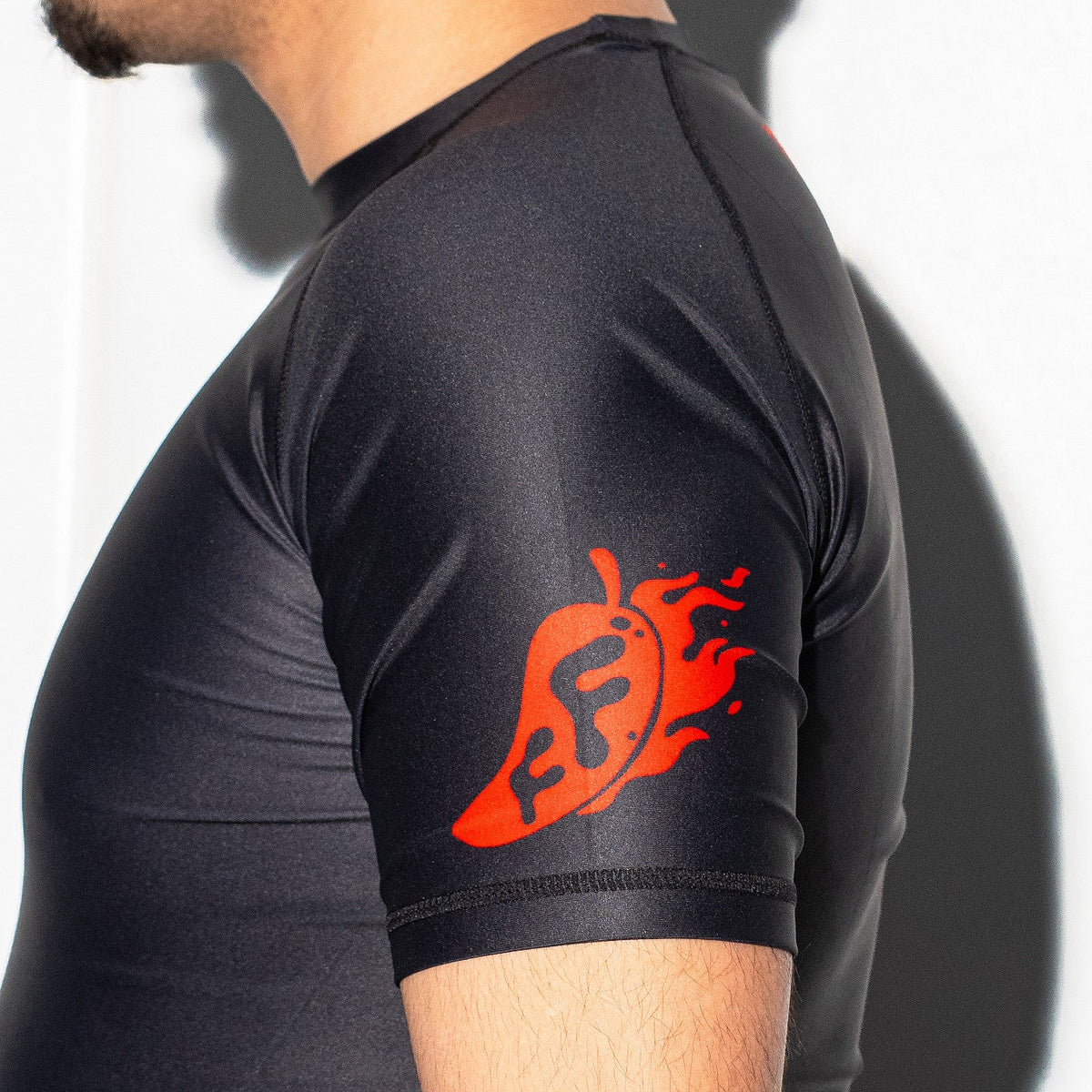 Adult Black Chili Short Sleeve Rash Guard