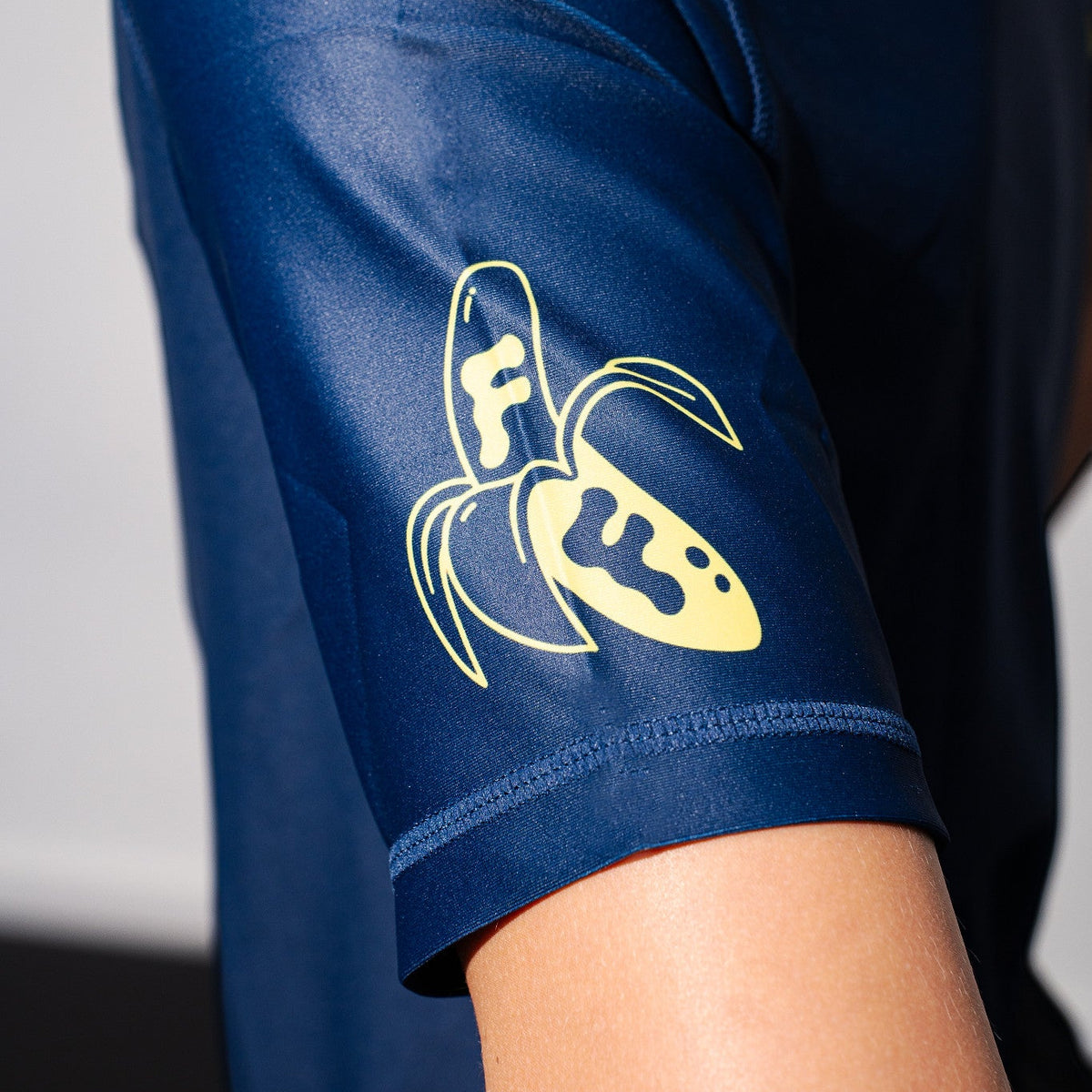 Kids Blue Banana Short Sleeve Rash Guard