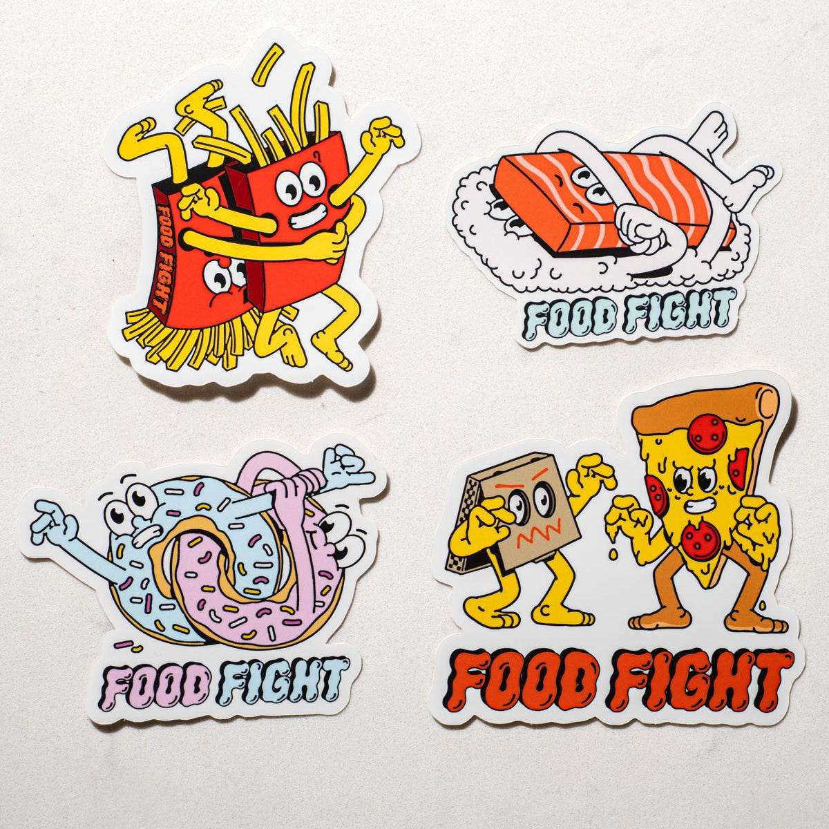 Food Fight Graphic Stickers - 4 pack