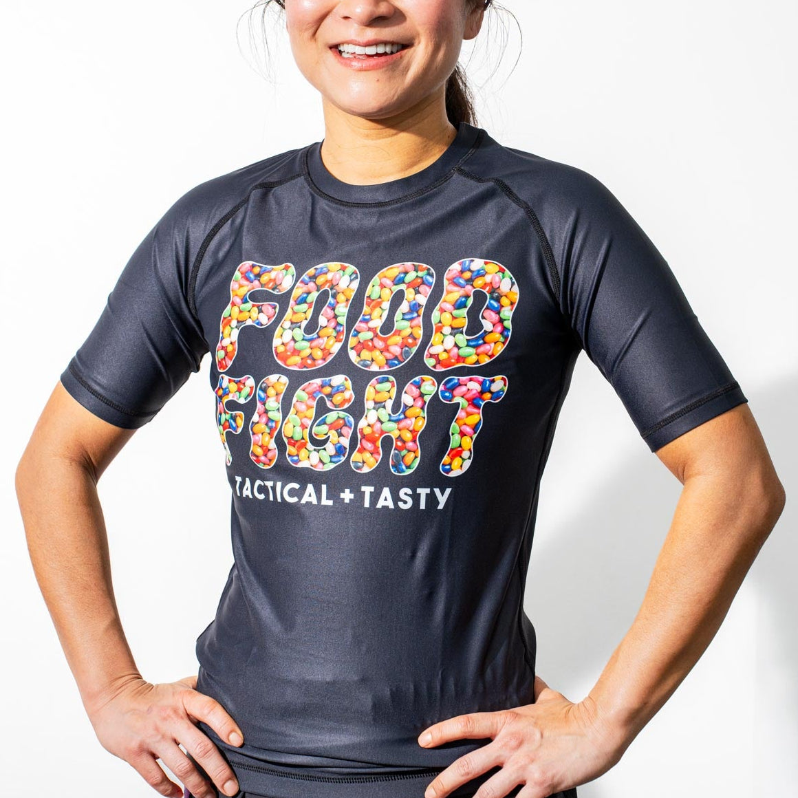 Adult Jelly Beans Midnight Snack Short Sleeve Rash Guard