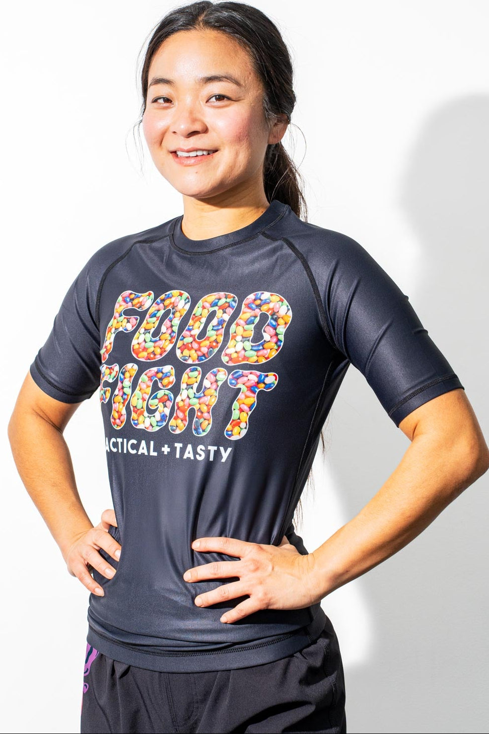 Adult Jelly Beans Midnight Snack Short Sleeve Rash Guard
