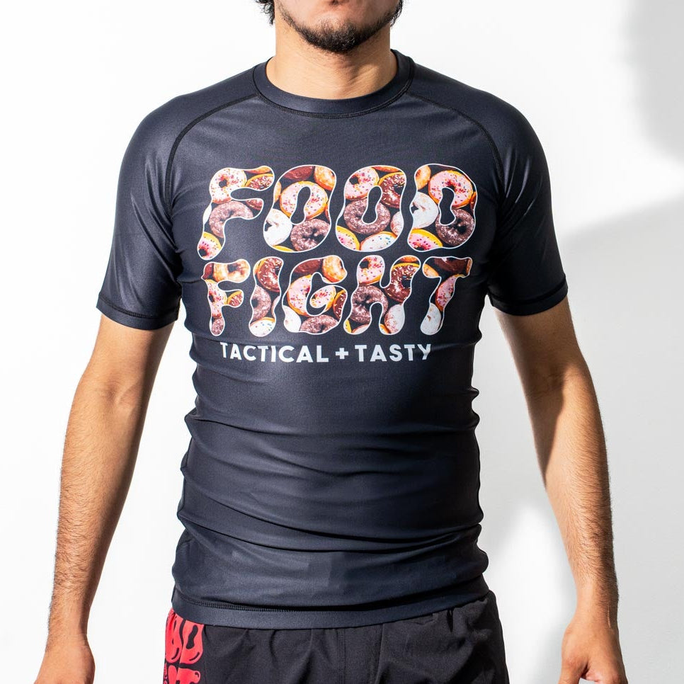 Adult Donuts Midnight Snack Short Sleeve Rash Guard