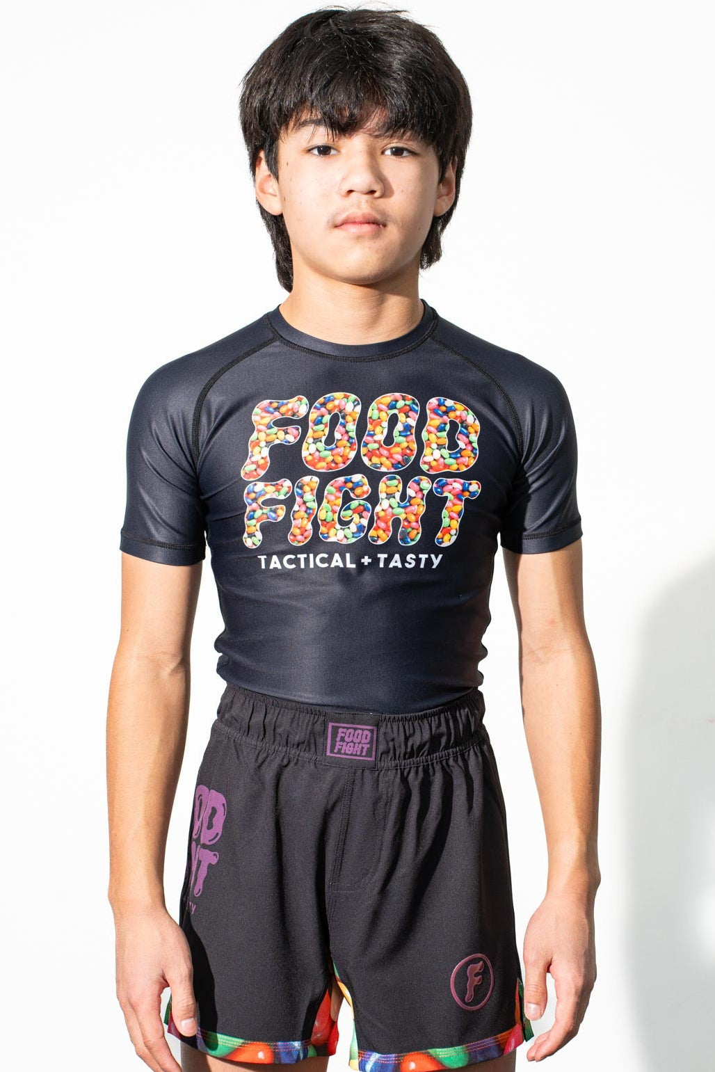 Kids Jelly Beans Midnight Snack Short Sleeve Rash Guard