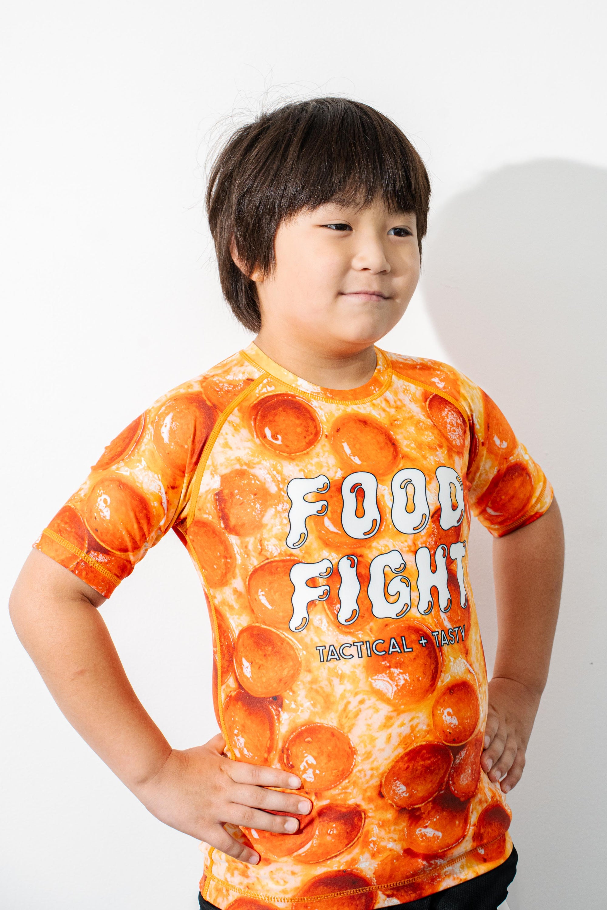 Pizza - Kids Short Sleeve Pizza Rash Guard