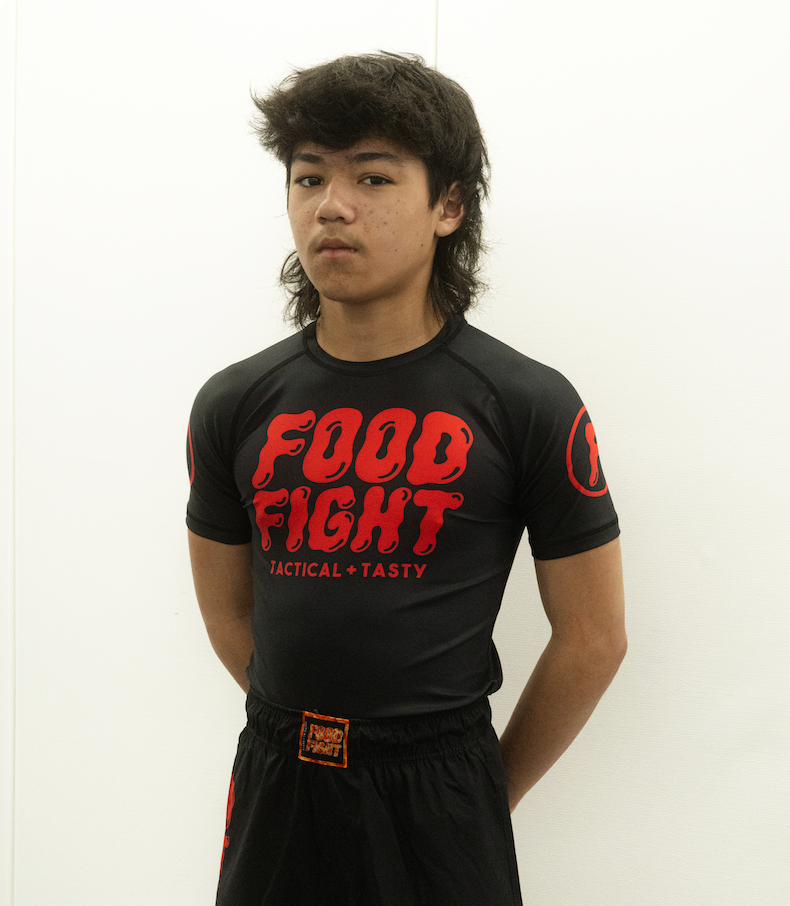 Kids Grappling Pizza Short Sleeve Rash Guard