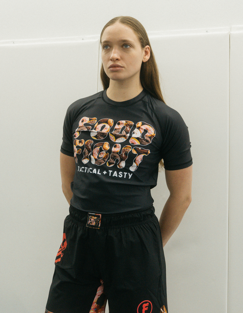 Adult Donuts Midnight Snack Short Sleeve Rash Guard