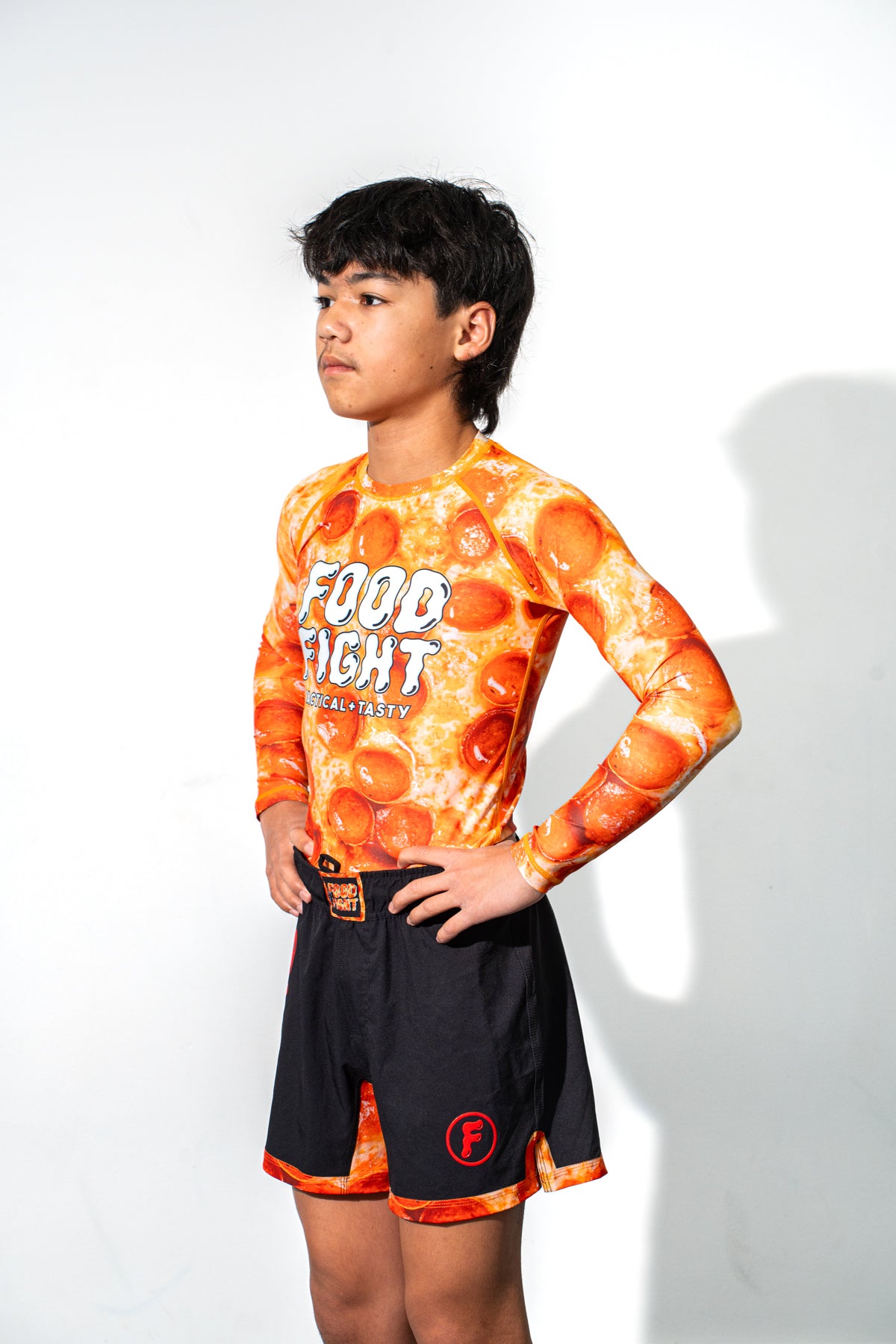 Kids Long Sleeve Pizza Rash Guard