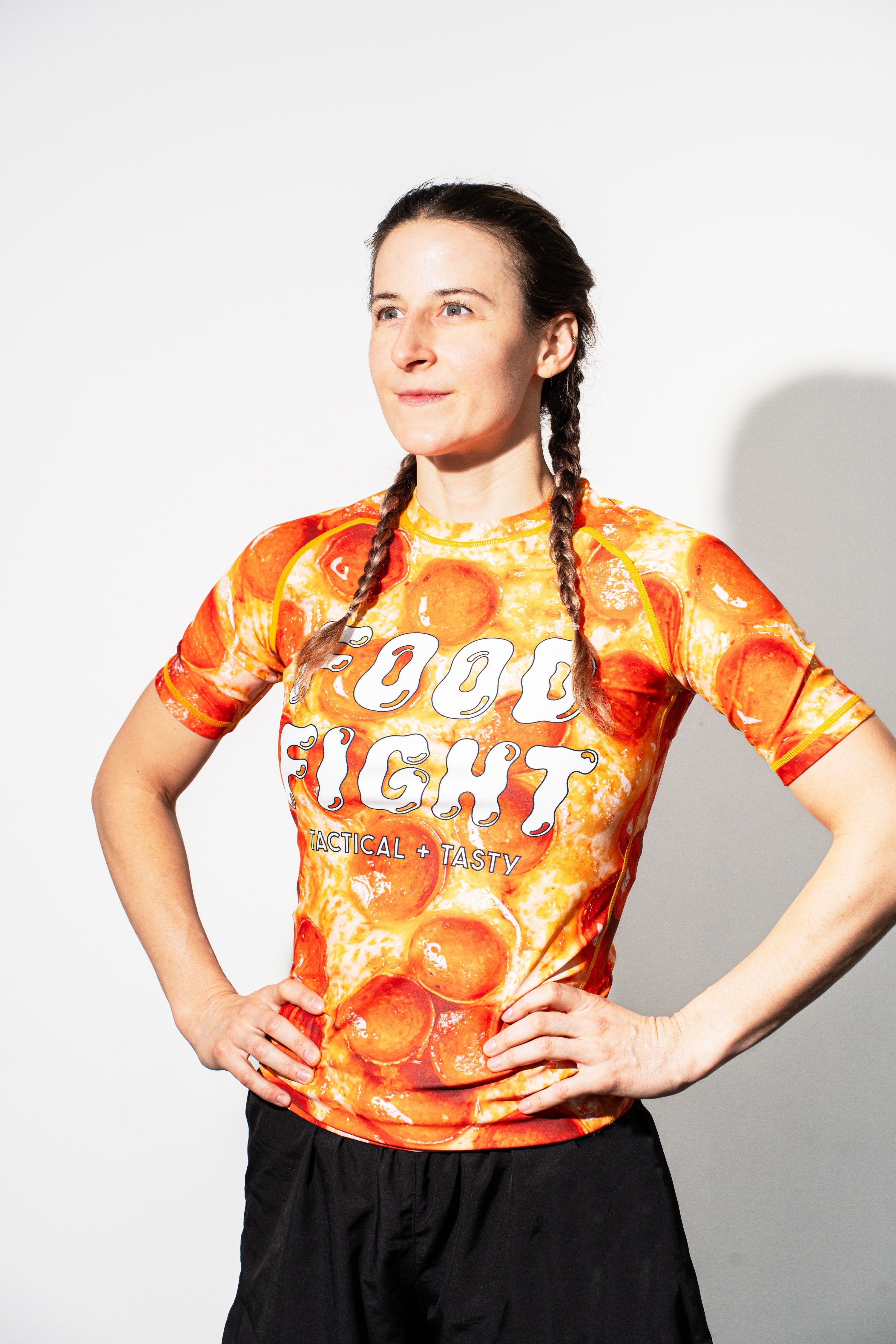 Adult Pizza Short Sleeve Rash Guard